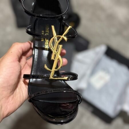 Saint Laurent Cassandre Logo Plaque Sandals ysl